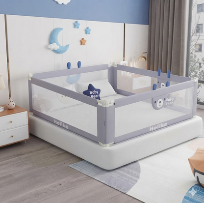 3-Side Baby Bed Rail Guard – Foldable Safety Bed Fence
