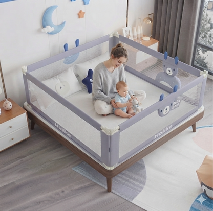 3-Side Baby Bed Rail Guard – Foldable Safety Bed Fence