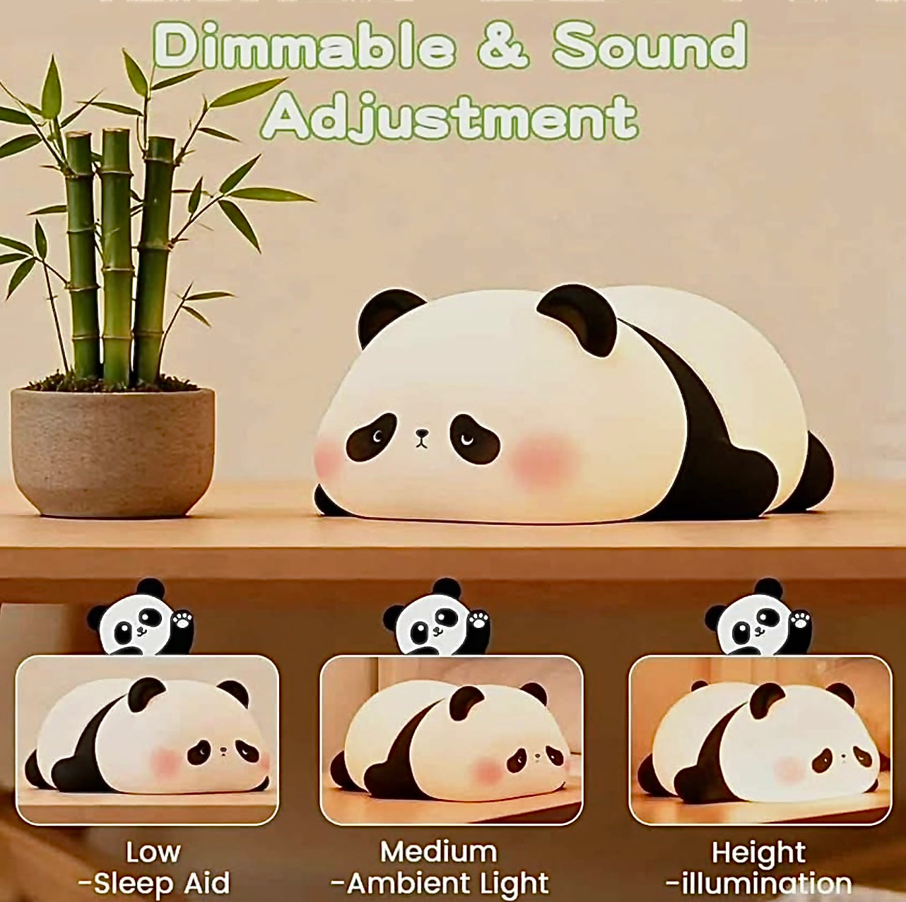 Sleepy Panda Silicone Night Light