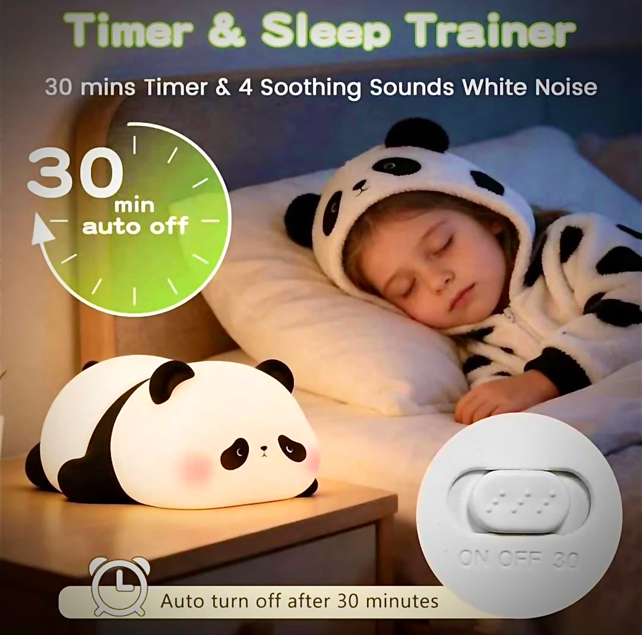 Sleepy Panda Silicone Night Light