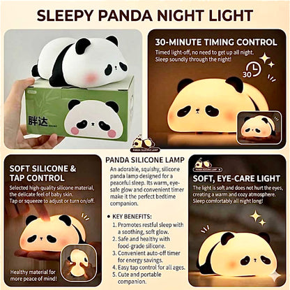 Sleepy Panda Silicone Night Light