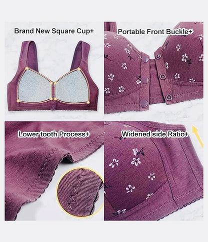 Wireless Daisy Front Closure Bra for Women