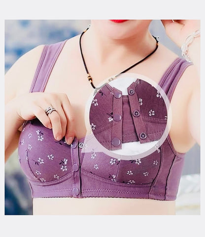 Wireless Daisy Front Closure Bra for Women