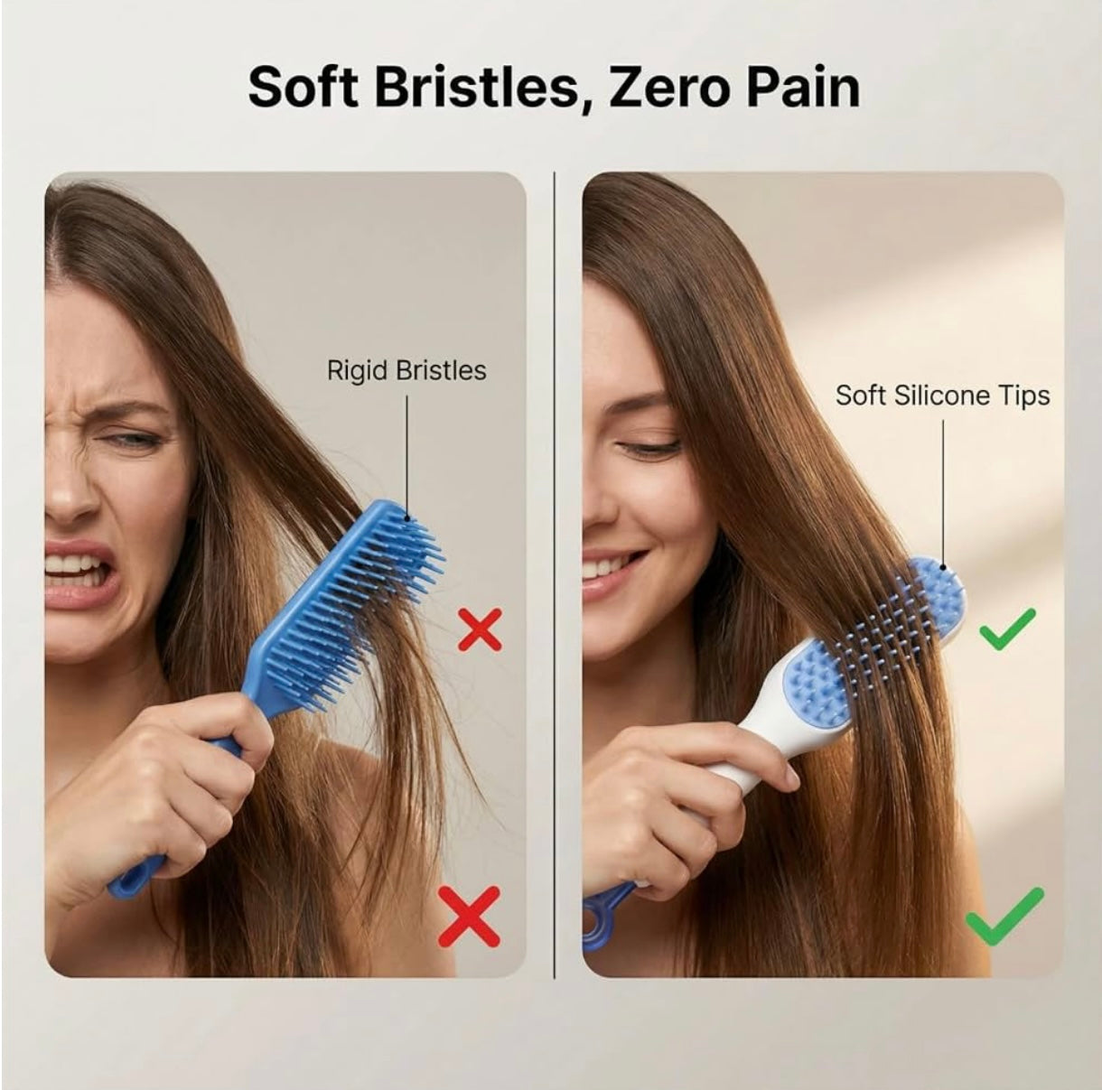 Self-Cleaning Hair Brush with One-Click Cleaning