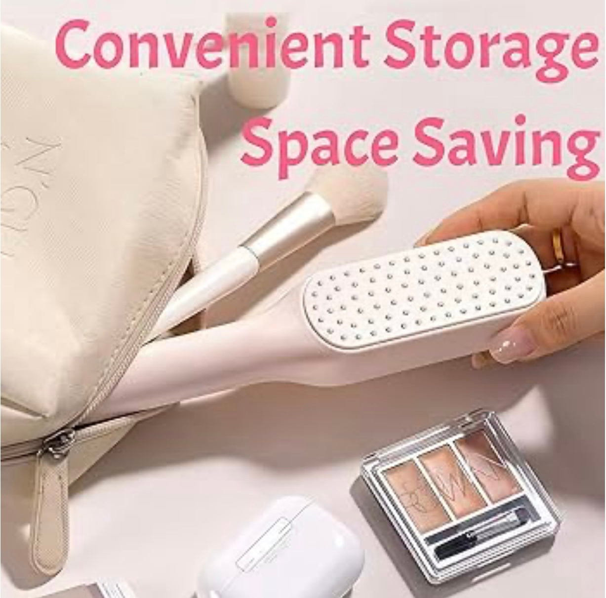 Self-Cleaning Hair Brush with One-Click Cleaning