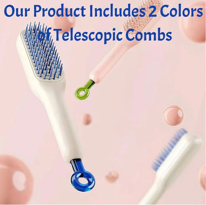 Self-Cleaning Hair Brush with One-Click Cleaning