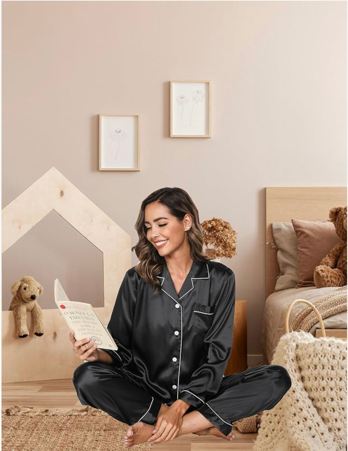 Luxe Imported Classic Silk Pajama Set (2-Piece)