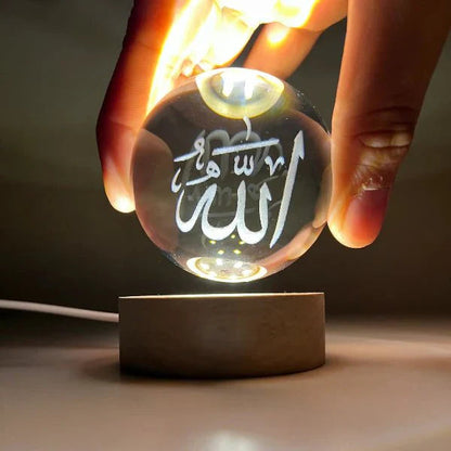 3D Crystal Ball Night Lamp – Name of Allah ﷻ, Muhammad ﷺ