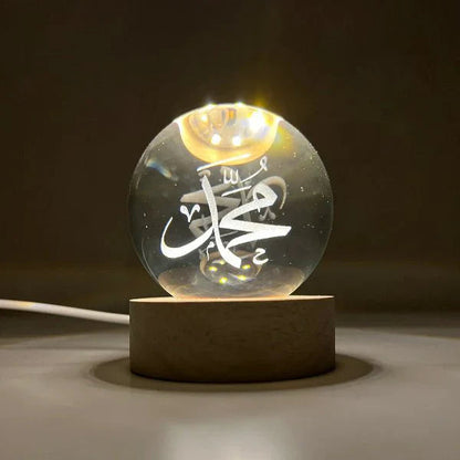 3D Crystal Ball Night Lamp – Name of Allah ﷻ, Muhammad ﷺ