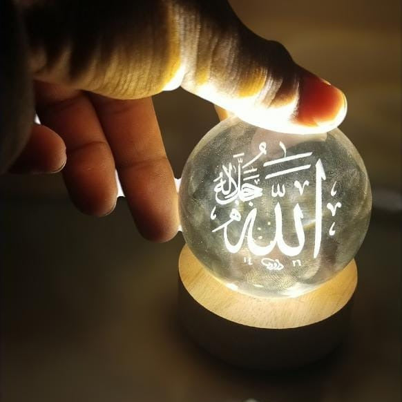 3D Crystal Ball Night Lamp – Name of Allah ﷻ, Muhammad ﷺ