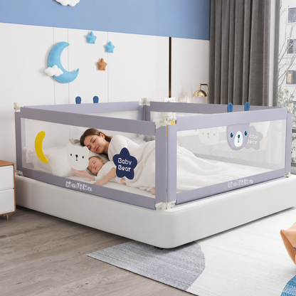 3-Side Baby Bed Rail Guard – Foldable Safety Bed Fence