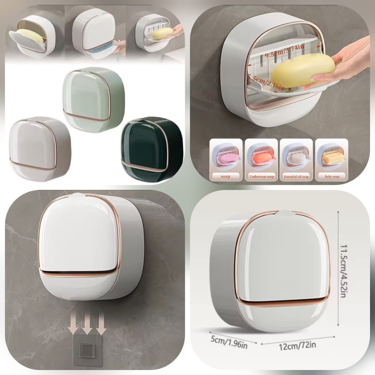 Luxury Wall-Mounted Soap Holder with Protective Cover