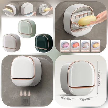 Luxury Wall-Mounted Soap Holder with Protective Cover