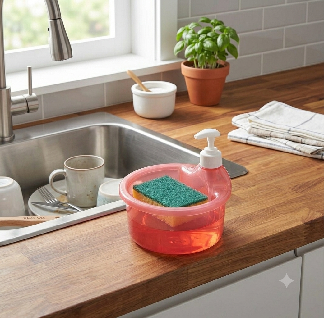 2-in-1 Kitchen Soap Dispenser with Sponge Holder