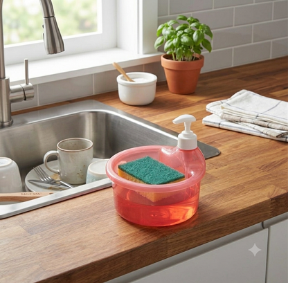 2-in-1 Kitchen Soap Dispenser with Sponge Holder