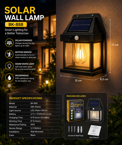 Solar Motion Sensor Wall Lamp
