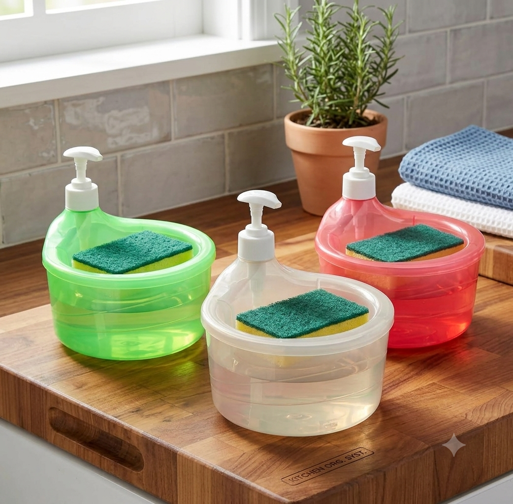 2-in-1 Kitchen Soap Dispenser with Sponge Holder