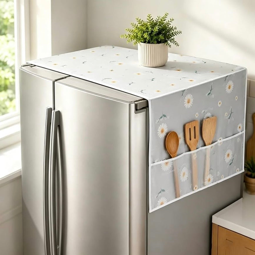Fridge cover with both sides pockets