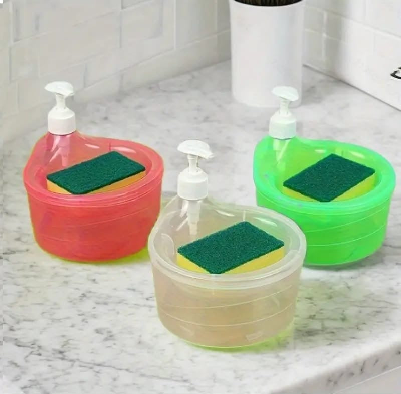 2-in-1 Kitchen Soap Dispenser with Sponge Holder