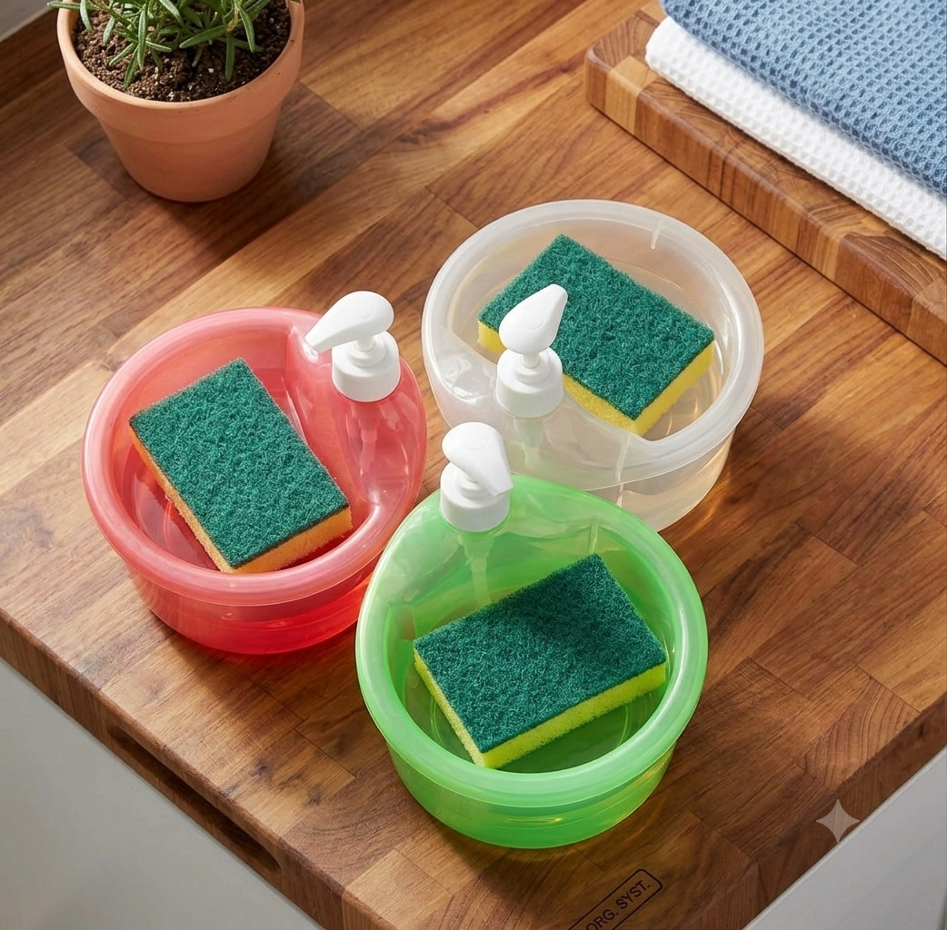 2-in-1 Kitchen Soap Dispenser with Sponge Holder