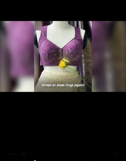 Wireless Daisy Front Closure Bra for Women